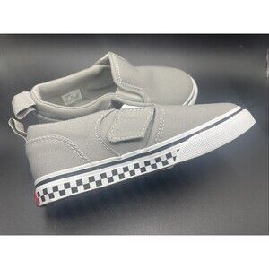 VANS Classic Slip-On Sneakers Shoes Toddler 10 Gray NEW NWT Hook and Loop KIDS